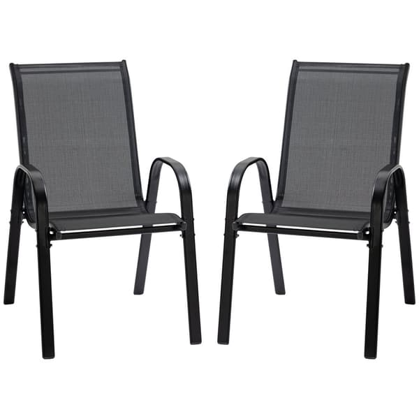 Trädgårdsstol Set, 70x54x90 cm, Svart