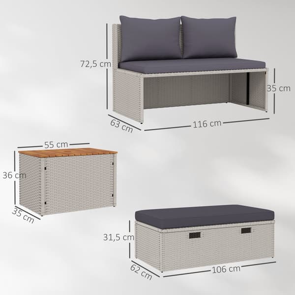 Solstol, 125x114x72.5 cm, Grå