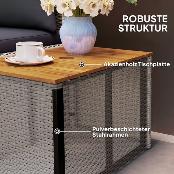 Solstol, 125x114x72.5 cm, Grå