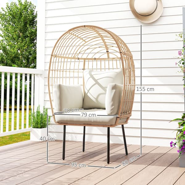 Rattan Stol, 95x80x155 cm, Beige