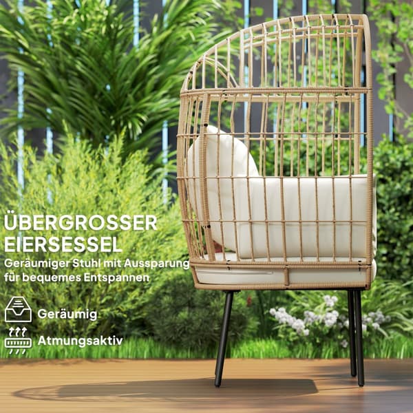 Rattan Stol, 95x80x155 cm, Beige