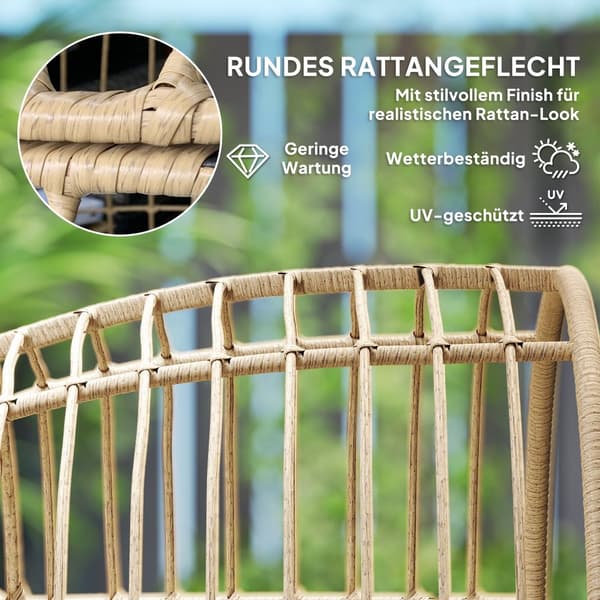 Rattan Stol, 95x80x155 cm, Beige