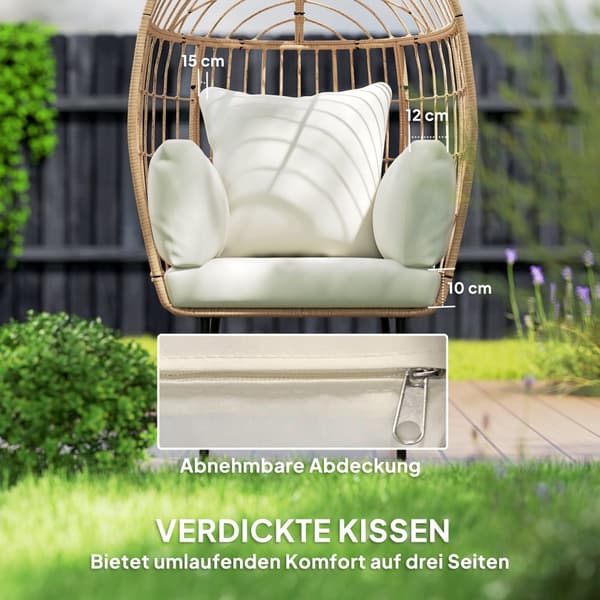 Rattan Stol, 95x80x155 cm, Beige