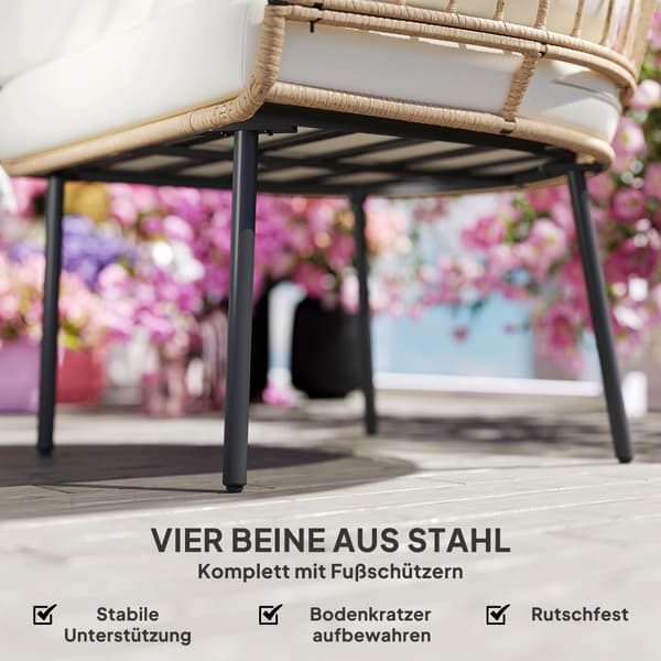 Rattan Stol, 95x80x155 cm, Beige