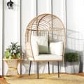 Miniatyrbillede 8 af 9: Rattan Stol, 95x80x155 cm, Beige