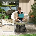 Miniatyrbild 6 av 9: Rattan Lounge Stol, 118x76x88 cm, Beige