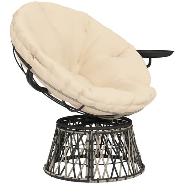Rattan Lounge Stol, 118x76x88 cm, Beige