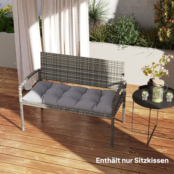 Bænk Pude, 105x46x12.5 cm, Grå