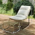 Miniatyrbillede 3 af 9: Afslapningsstol med fodskammel, Rattan, 65x93x80 cm, Creme Hvid