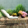 Miniatyrbillede 8 af 9: Afslapningsstol med fodskammel, Rattan, 65x93x80 cm, Creme Hvid