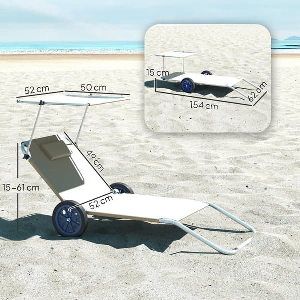 Solstol Sæt, 62x148x85 cm, Beige