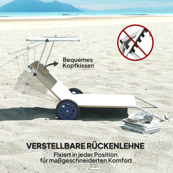 Solstol Sæt, 62x148x85 cm, Beige