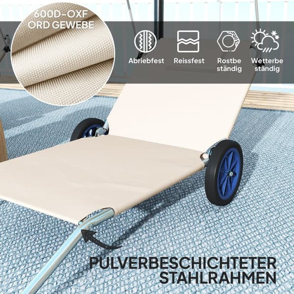 Solstol Sæt, 62x148x85 cm, Beige