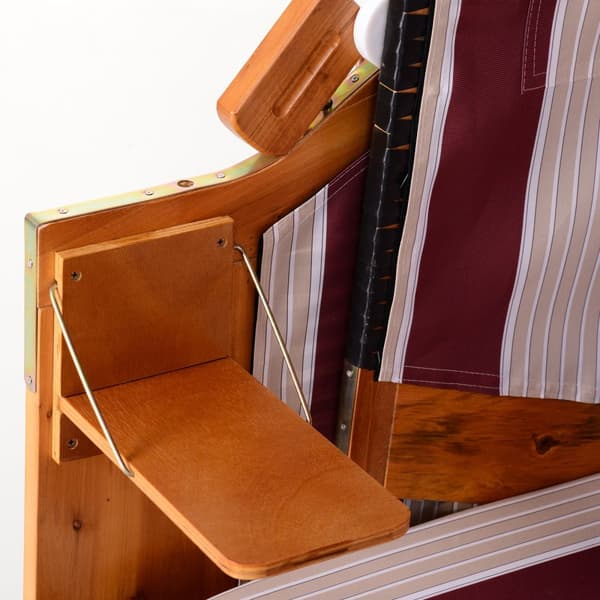 Strandstol, 118x79x160 cm, Rød Hvid