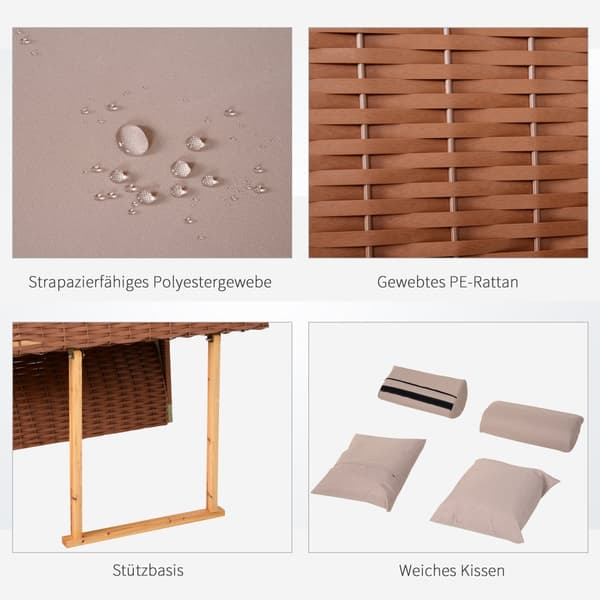 Strandkorb, 118x79x160 cm, Beige