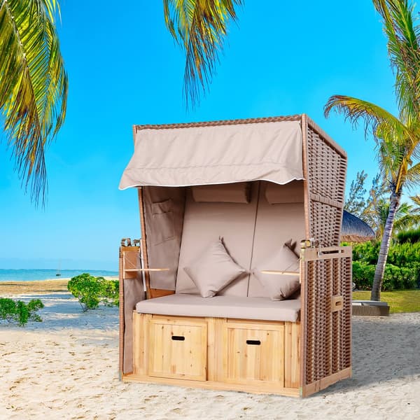 Strandkorb, 118x79x160 cm, Beige