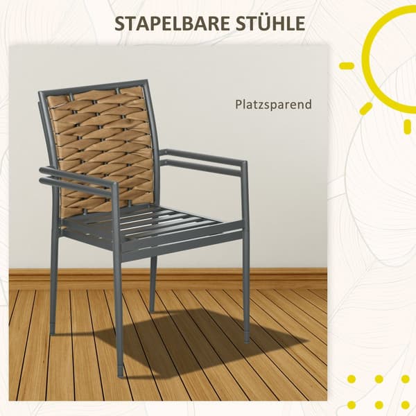 Trädgårdsstolsset, 2er-Set, 57x58x87 cm, Svart