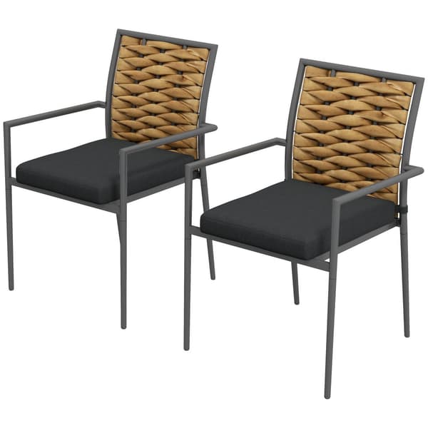 Trädgårdsstolsset, 2er-Set, 57x58x87 cm, Svart
