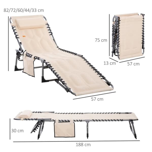 Solstol, 188x57x30 cm, Beige