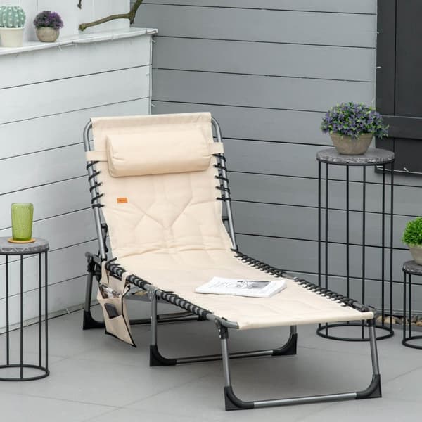 Solstol, 188x57x30 cm, Beige