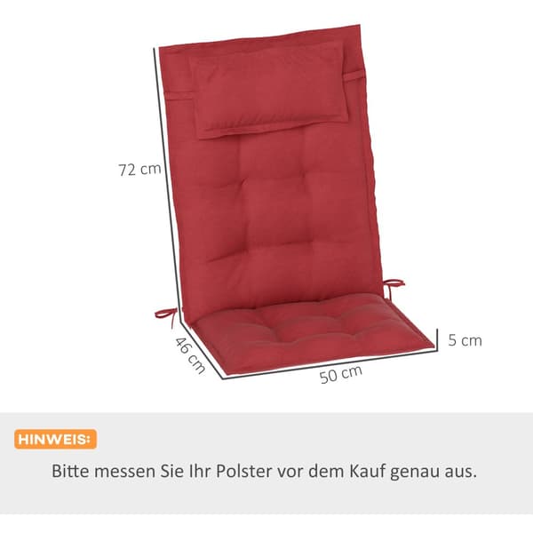 Solstol Kuddset, 50x116x5 cm, Vinröd