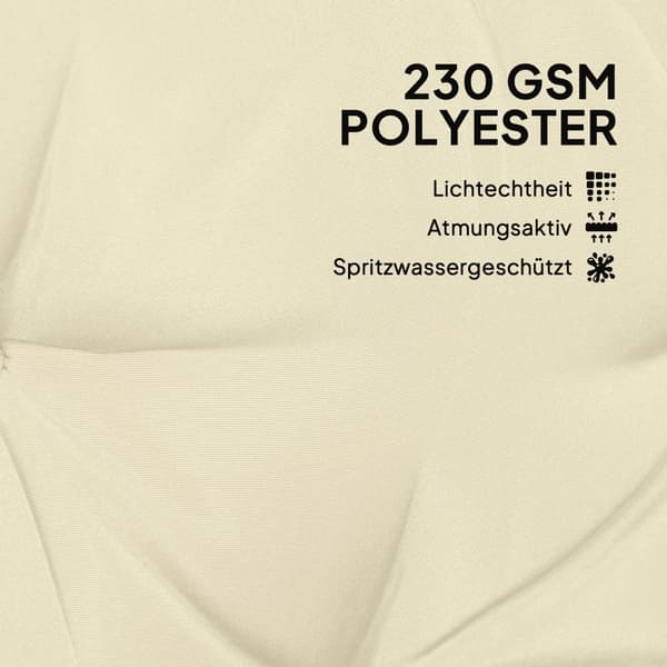 Ulkoistuintyyny, 3-paikkainen, 180x110x8 cm, Beige+Musta