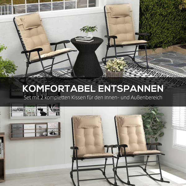Solstolsdyna Set, 50x116x5 cm, Beige