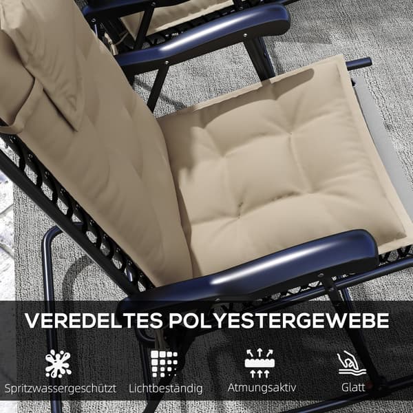 Solstolsdyna Set, 50x116x5 cm, Beige