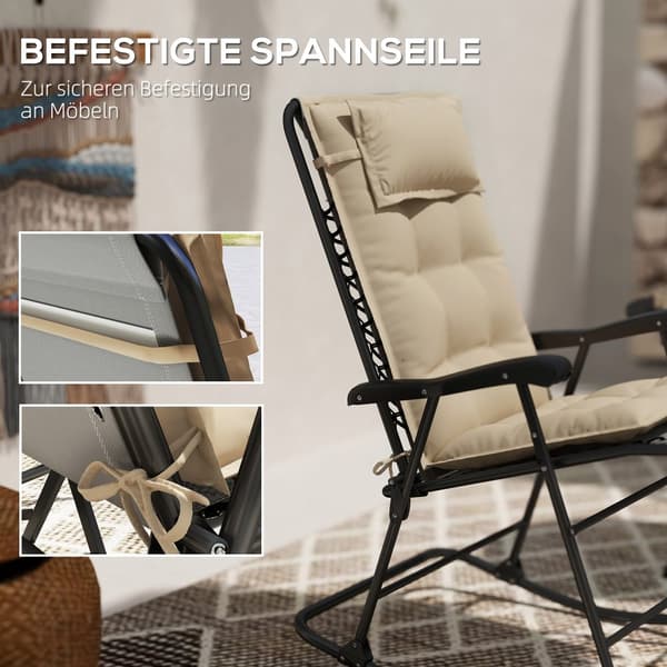 Solstolsdyna Set, 50x116x5 cm, Beige