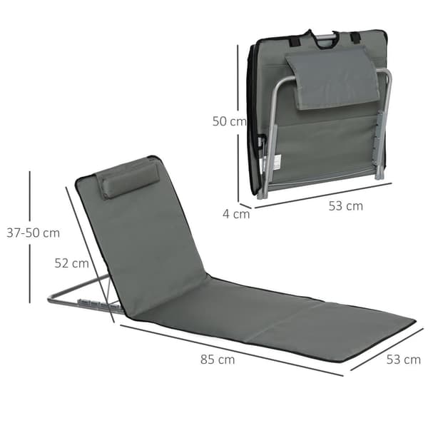 Rantamatto, setti, 124P x 53L x 35-45K cm, Harmaa