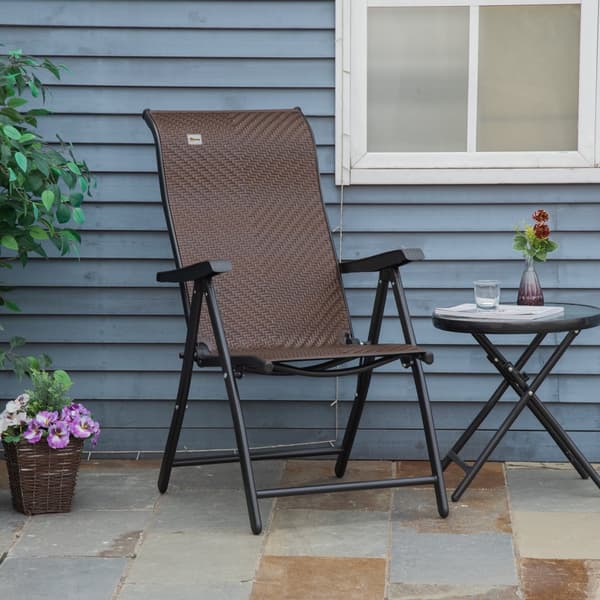 Hopfällbar Stol, Polyrattan, 58x71x111 cm, Brun