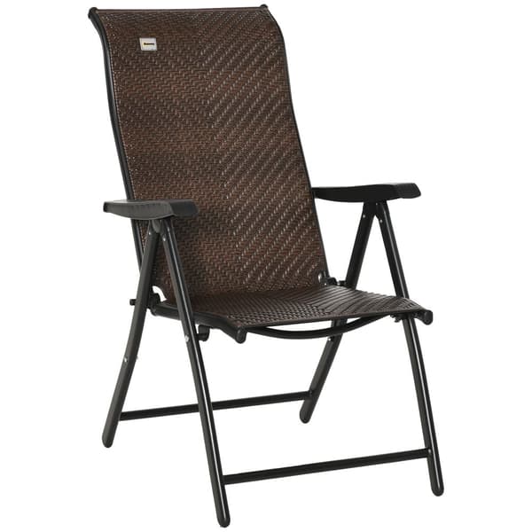 Hopfällbar Stol, Polyrattan, 58x71x111 cm, Brun