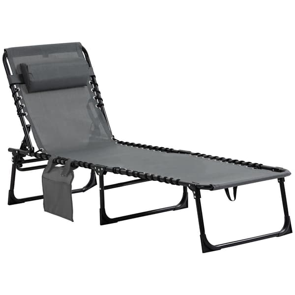 Solstol, 185x58x30 cm, Grå