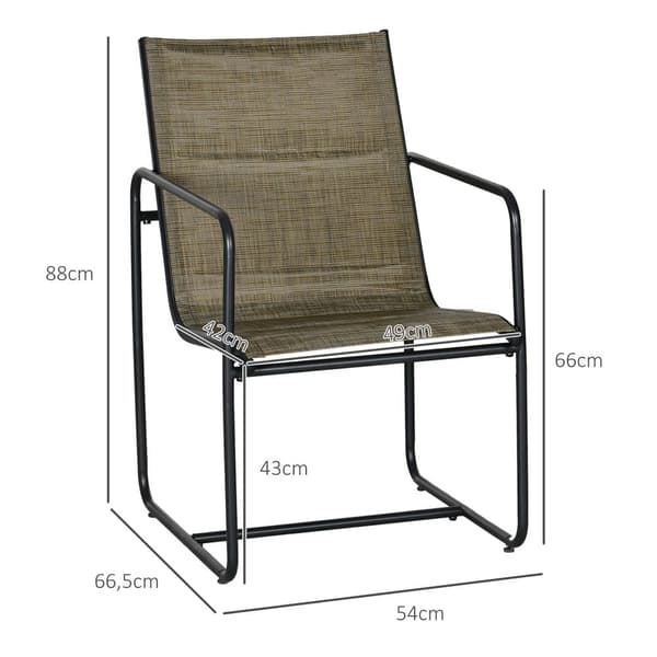 Altan Stole, 2-Styk Sæt med Armlæn, 54x66.5x88 cm, Brun