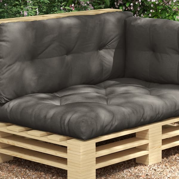 Kuddset, 3-sits, 120x80x12 cm, Mörkgrå