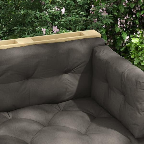 Kuddset, 3-sits, 120x80x12 cm, Mörkgrå