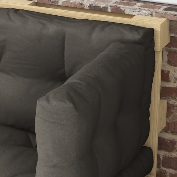 Kuddset, 3-sits, 120x80x12 cm, Mörkgrå
