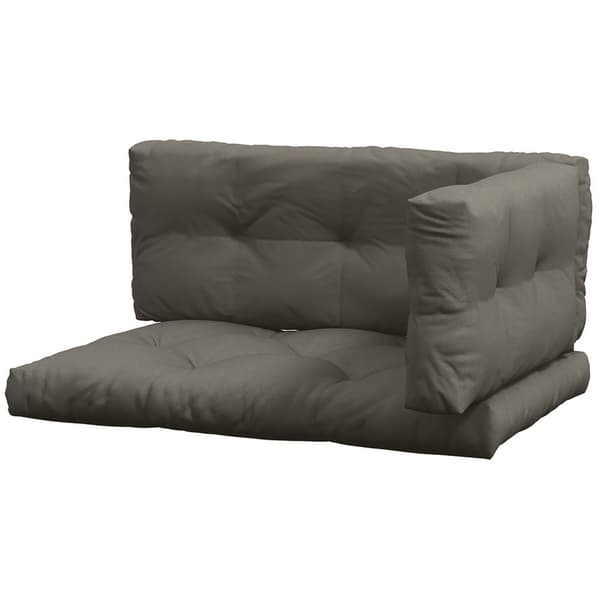 Kuddset, 3-sits, 120x80x12 cm, Mörkgrå