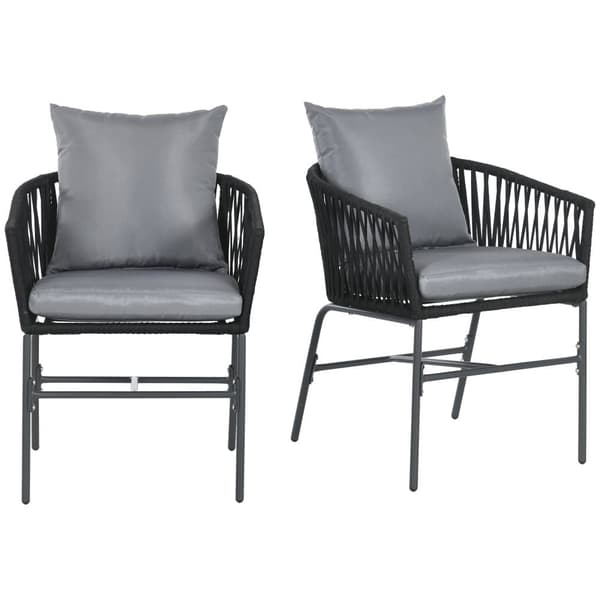 Trädgårdsstolar, 2er-Set, 57x60x71 cm, Svart