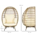 Miniatyrbillede 3 af 9: Rattan Stol, 105x97x150 cm, Khaki