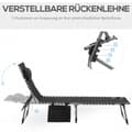 Miniatyrbillede 4 af 9: Solstol, 188x57x30 cm, Sort