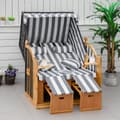 Miniatyrbillede 2 af 9: Strandstol, 118x79x160 cm, Grå Hvid