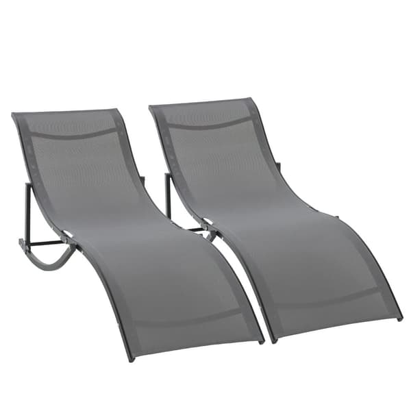 Solstol Set, 165x61x63 cm, Mörkgrå