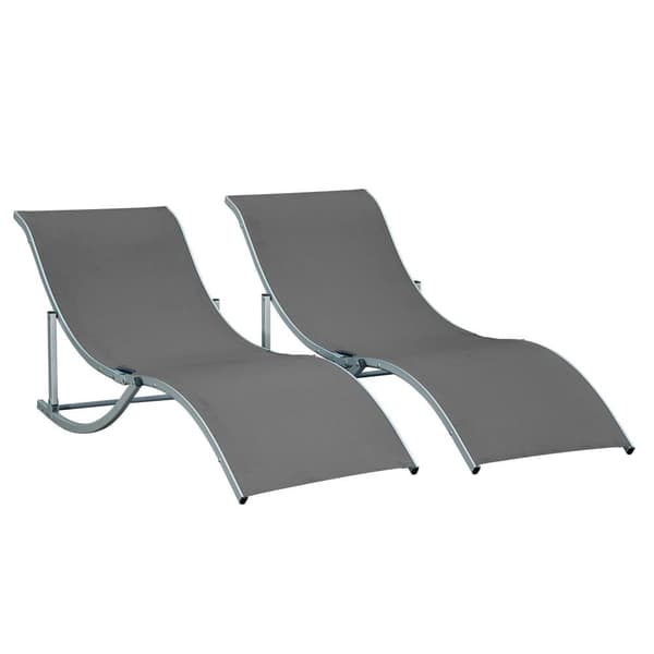 Solstol Set, 165x61x63 cm, Mörkgrå