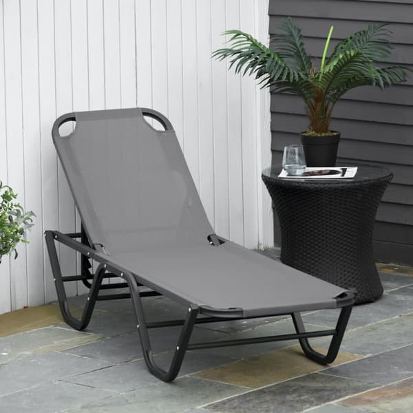 Solstol, 163x58.5x91 cm, Grå Svart