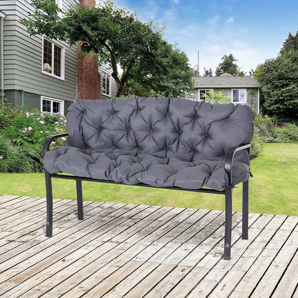 Havepude til Bænk, 150x98x8 cm, Mørkegrå