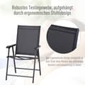 Miniatyrbild 4 av 9: Campingstolar, 2-delars set, 58x64x94 cm, Svart