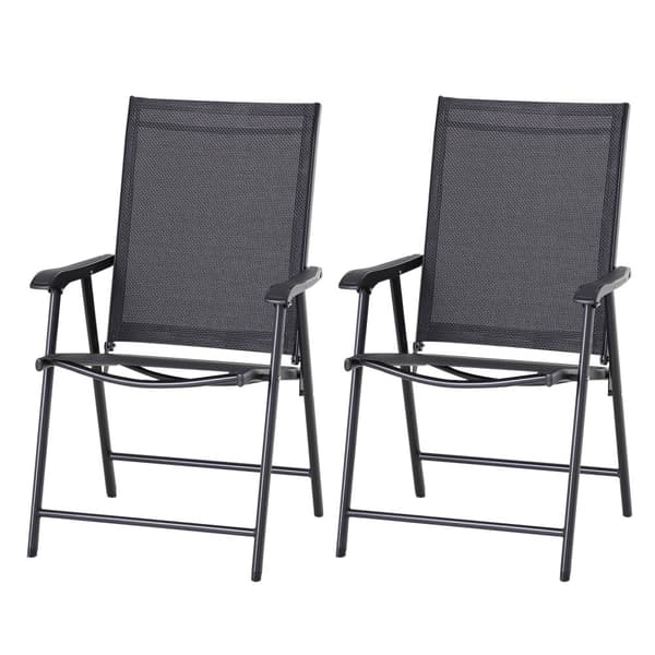 Campingstolar, 2-delars set, 58x64x94 cm, Svart