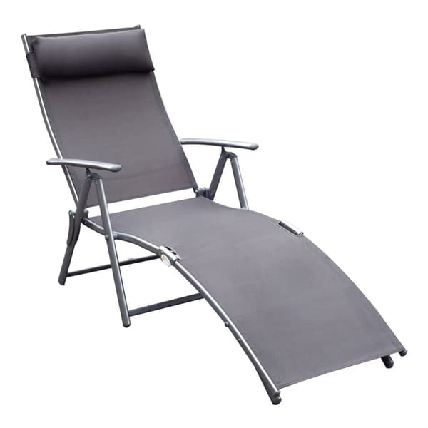 Auringonottotuoli, 137x63.5 cm, Harmaa