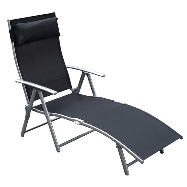 Auringonottotuoli, 180x63.5 cm, Musta